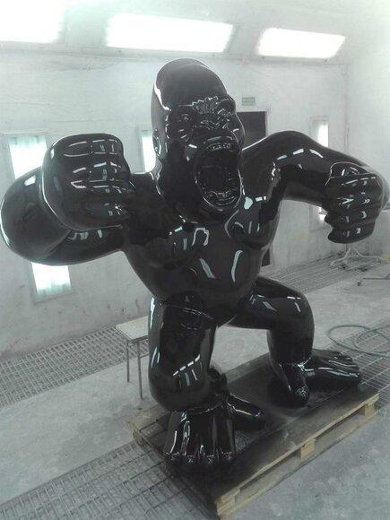Gartenfigur Gorilla Abstrakte Dekoration Statue Deko Bunt Bemalte Statuen Neu