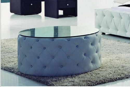 Couch Tisch Kaffee Beistell Design Chesterfield Rund Wohnzimmer