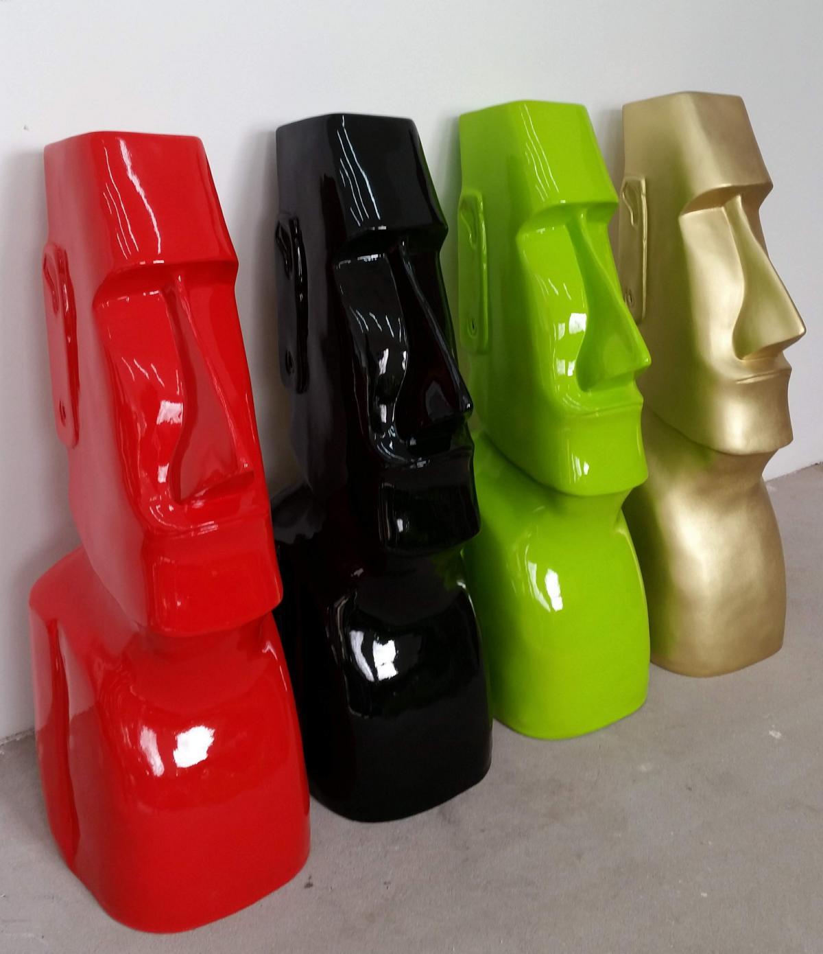 Designer Moai Skulptur Dekoration Figuren Statuen Abstrakte Moderne Garten deko
