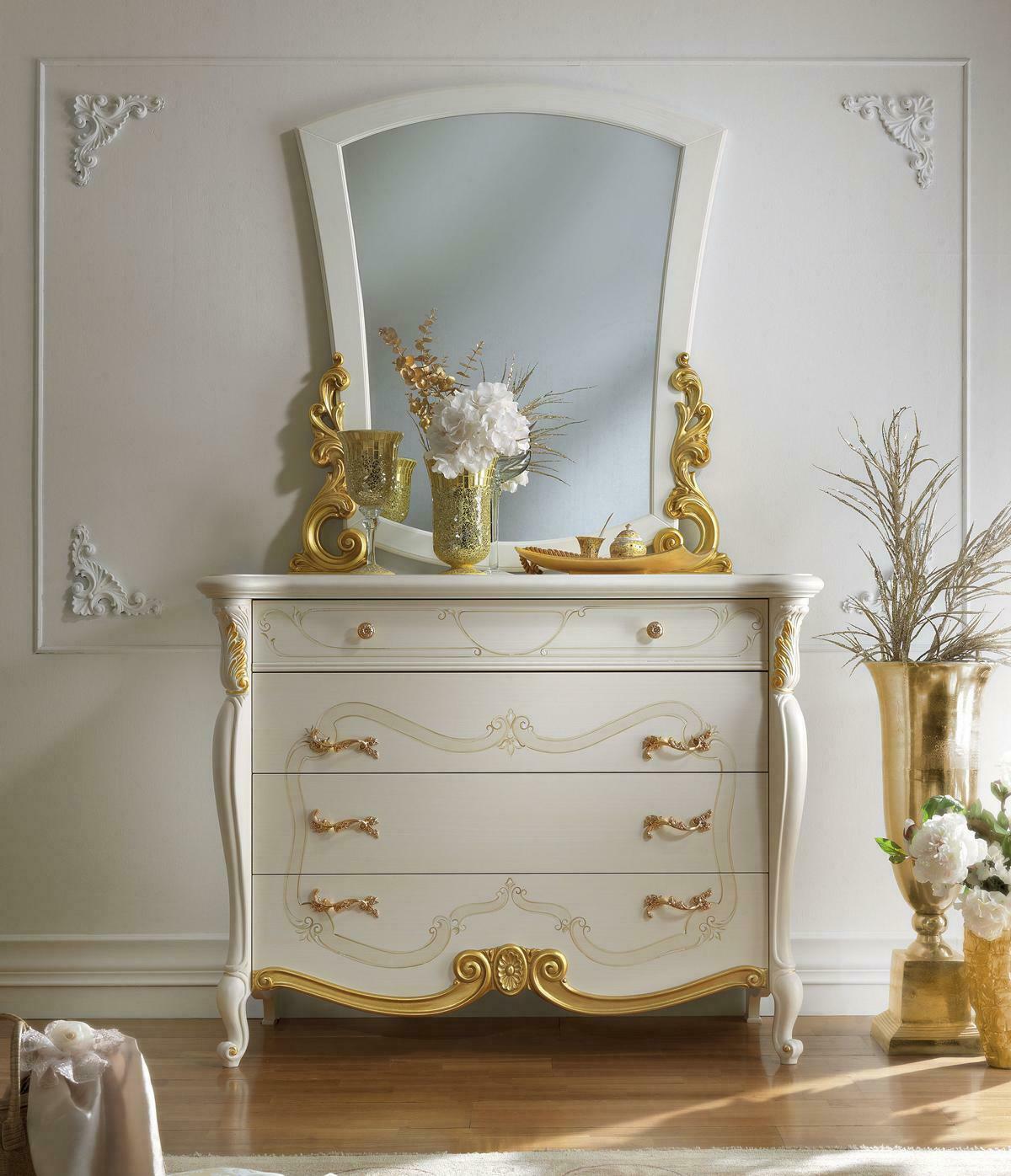 Elegante Stil Möbel Schlafzimmer Schrank Kommode Klassische Anrichte mit Spiegel