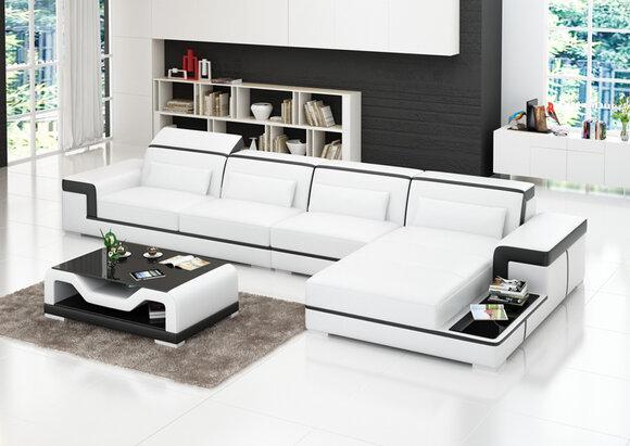 Ecke Ecksofa L Form Wohnlandschaft Sofa Couch Polster Garnitur Stoff Sofas Leder