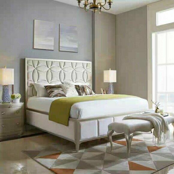 Bett Polsterbett Luxus Doppel Schlafzimmer Modern 180x200 Holz Textil Betten Neu