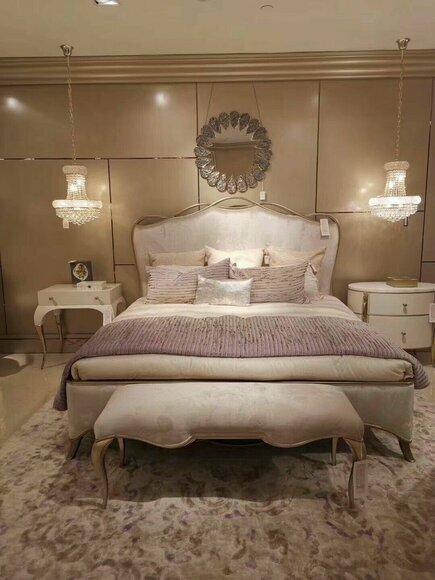 Design Bett Klassisch Schlafzimmer Betten Textil Hotel Polster Hochwertige Möbel