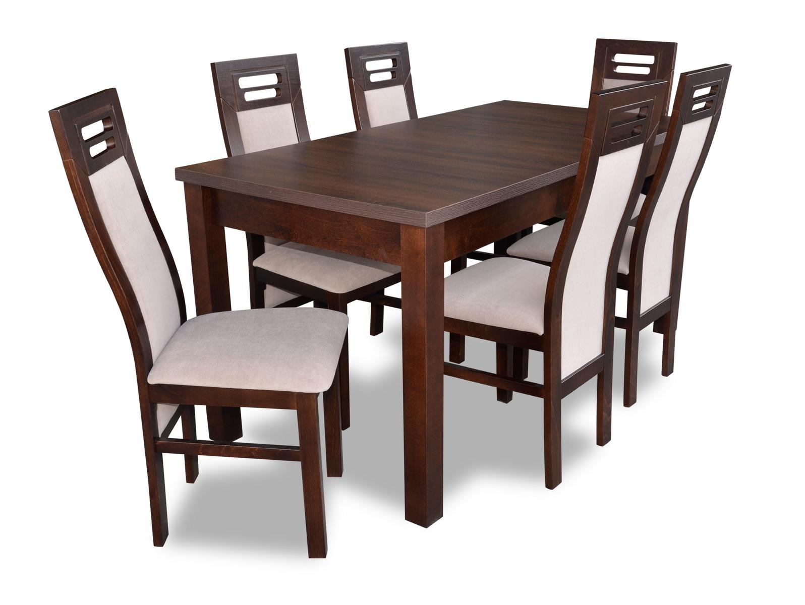 Holz Ess Tisch 6 Stühle Set Garnitur Zimmer Gruppe 7 tlg. Tische Lehnstühle Neu