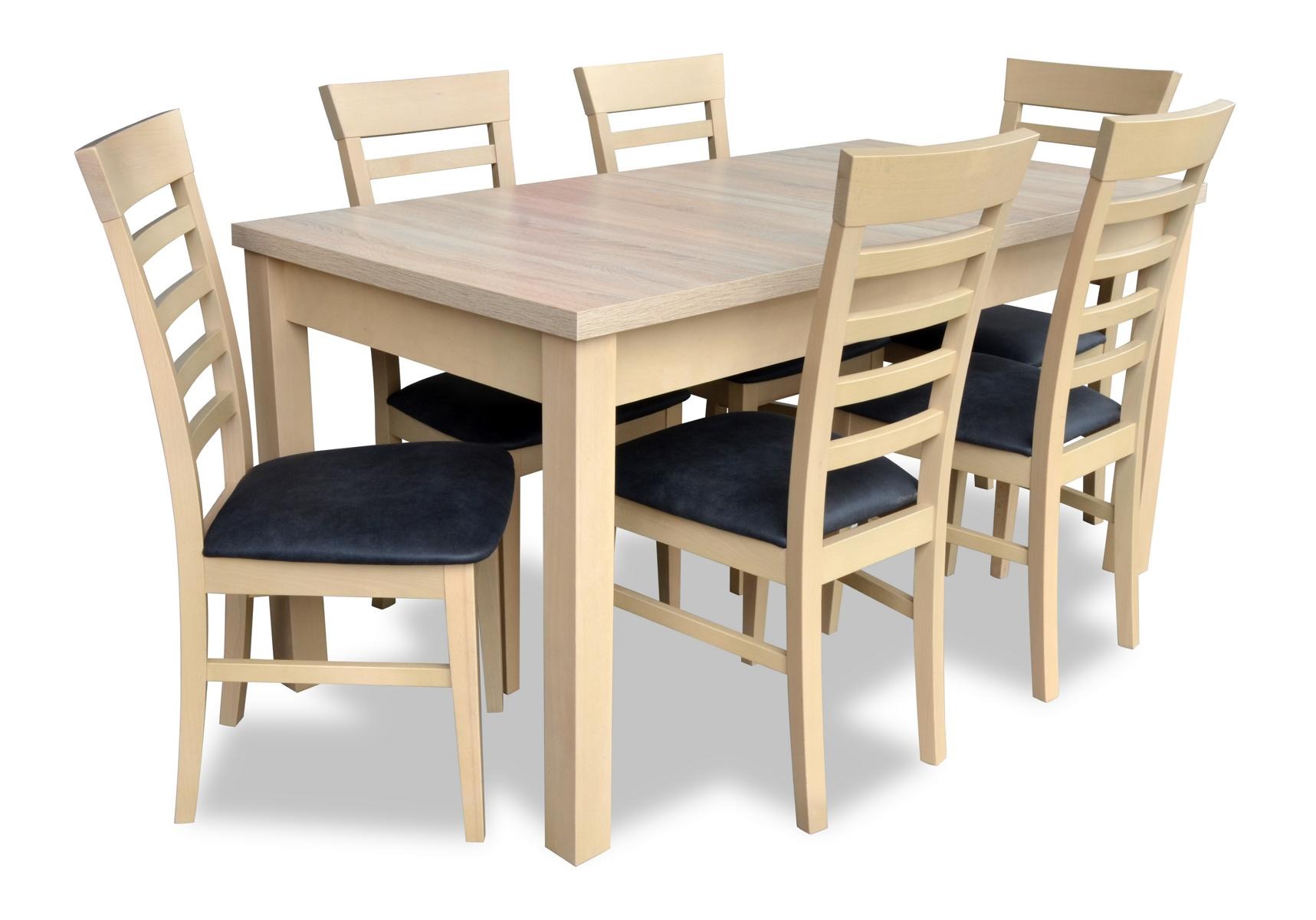 Design Luxus Esszimmer Möbel Ess Gruppe Garnitur Komplett Set 7tlg. Holz. Stoff