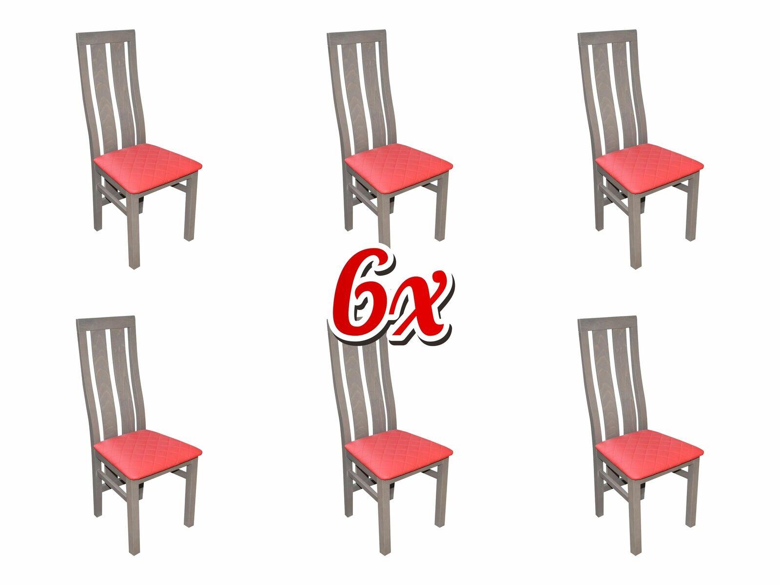 Esszimmer Garnitur 6x Stück Esszimmer Stuhl Set Stühle Garnitur Komplett Gruppe