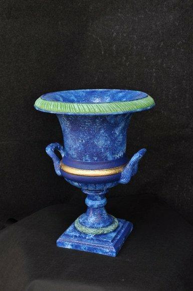 Design Blumen Topf Dekorative Dekoration XXL Vase Vasen Handarbeit Kelch