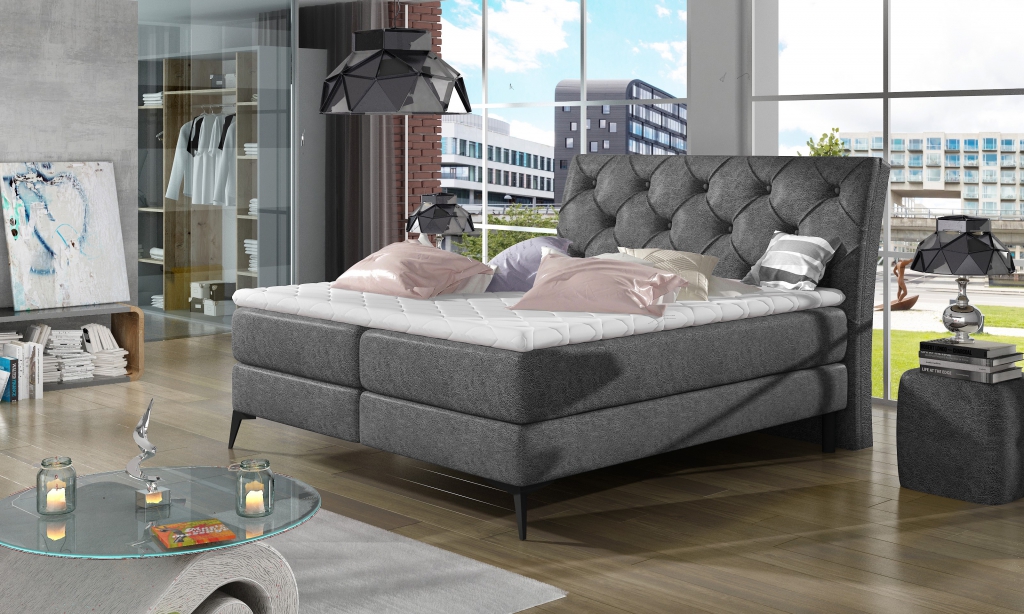 Chesterfield Silber Polsterbett Doppelbett Betten Big XXL Designer Luxus