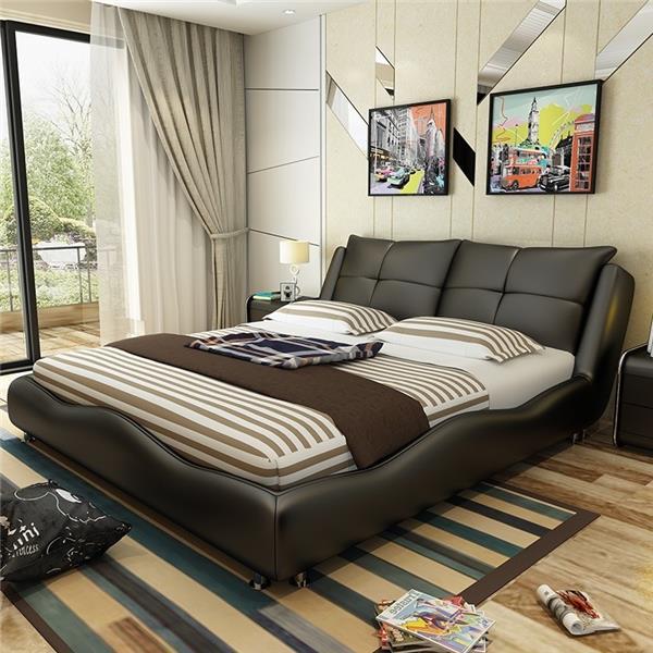 Modernes Hotel Gestell Luxus Schlaf Zimmer Betten Design Leder Bett