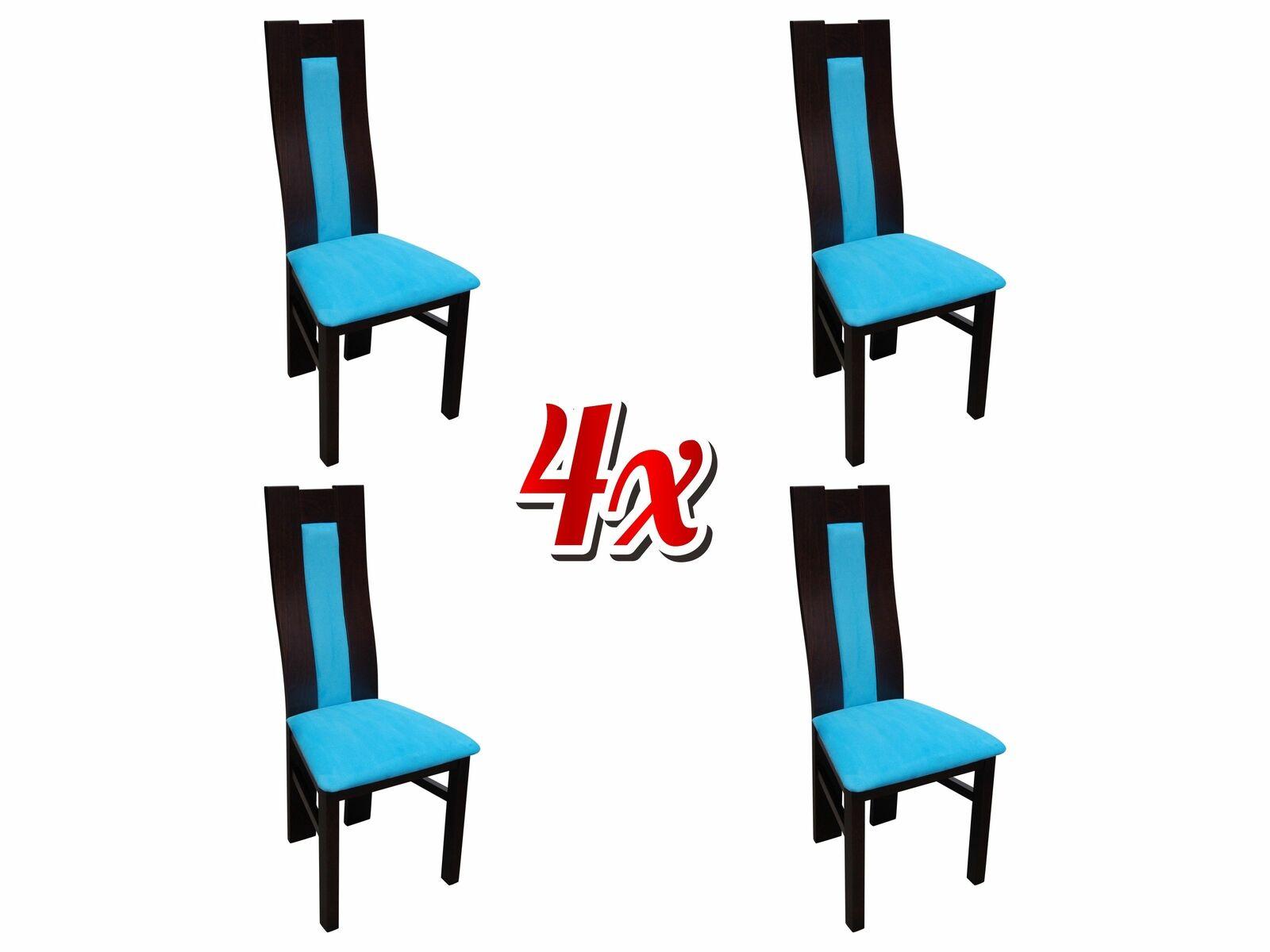 Garnitur Sitz Polster Holz 4x Stühle Wohnzimmer Neu Ess Zimmer Gruppe Set Stuhl