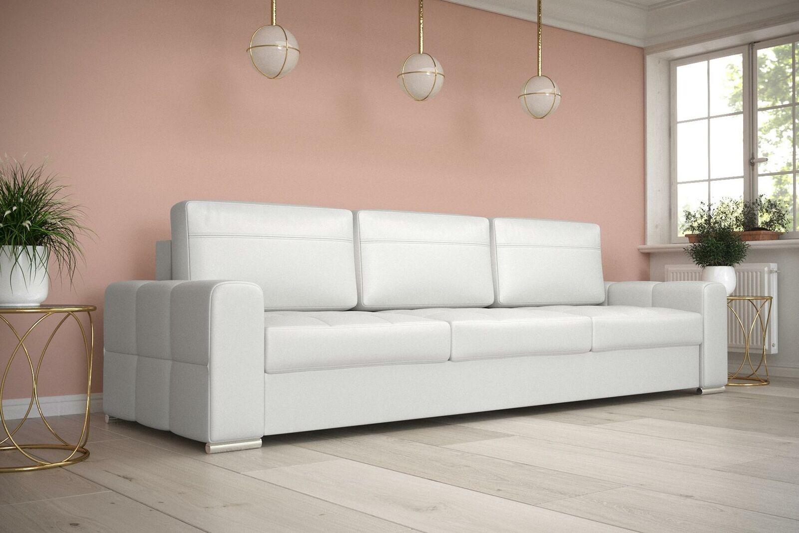 Polster Modern Textil Stoff Sofas Dreisitzer Sofa 3 Sitzer Bettfunktion Design
