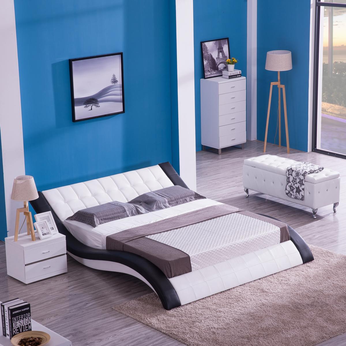 Design Bett Digital Sound USB Betten Luxus Schlafzimmer Möbel Leder