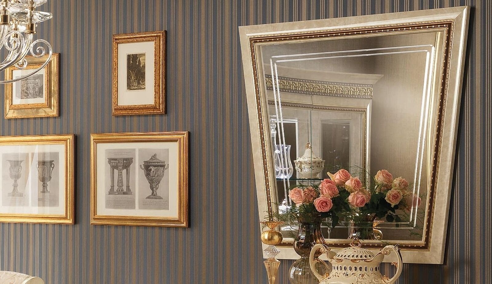 Klassischer Design Spiegel Wandspiegel Barock Rokoko Möbel Rahmen arredoclassic