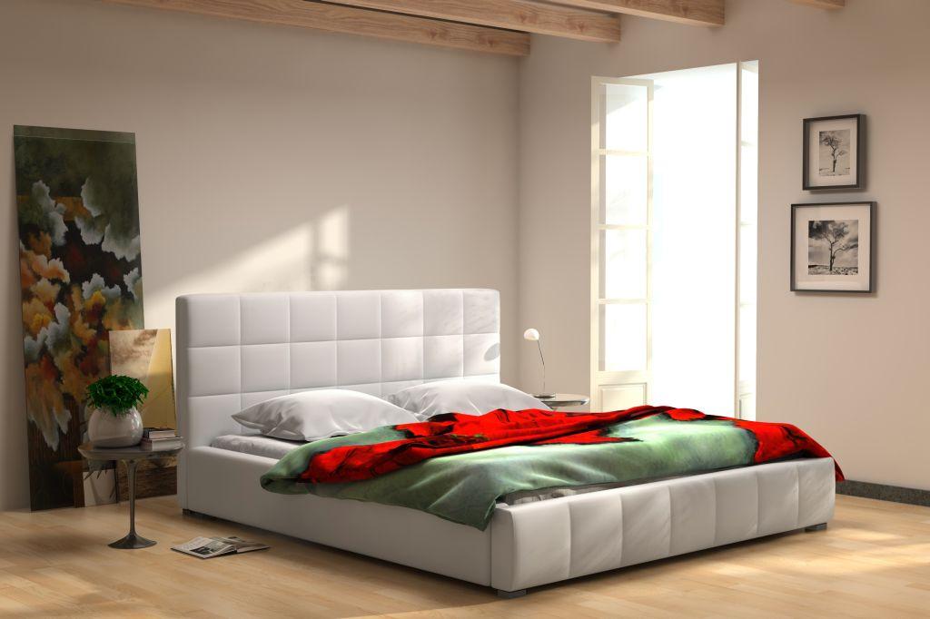 Bett Modernes Design Möbel Doppelbett 200x200 Box-Spring Bettrahmen Textil Neu
