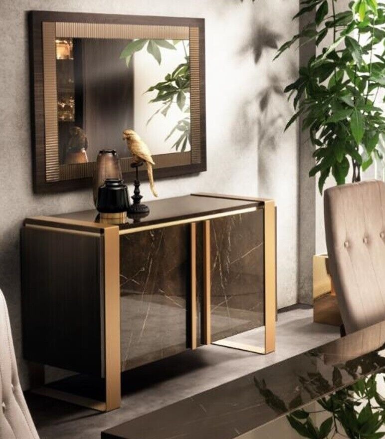 Möbel Stil Klassischer 2tlg Set Kommode mit Spiegel Luxus Italienische Möbel