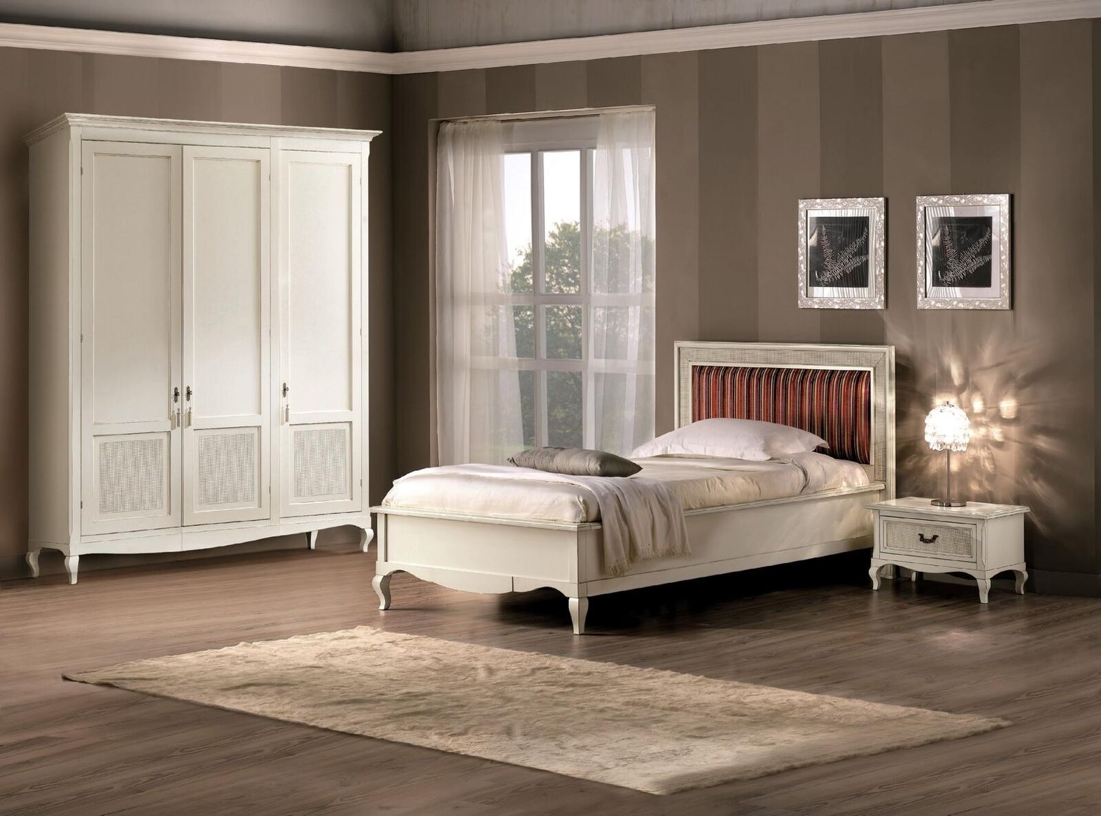Möbel Bett Nachttisch 3 tlg. Schlafzimmer Set Design Art déco Luxus Betten