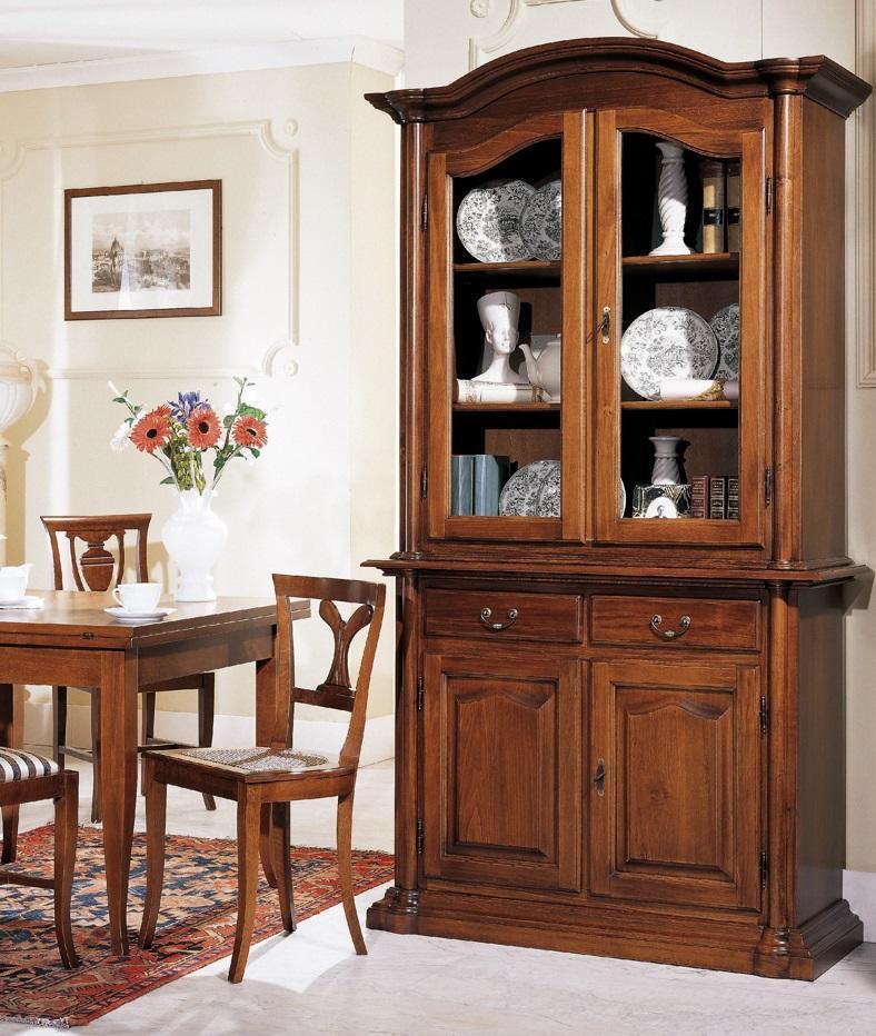 Holz Vitrinen Glas Schrank Echtholz Anrichte Vitrine Wohnzimmer Möbel Massive