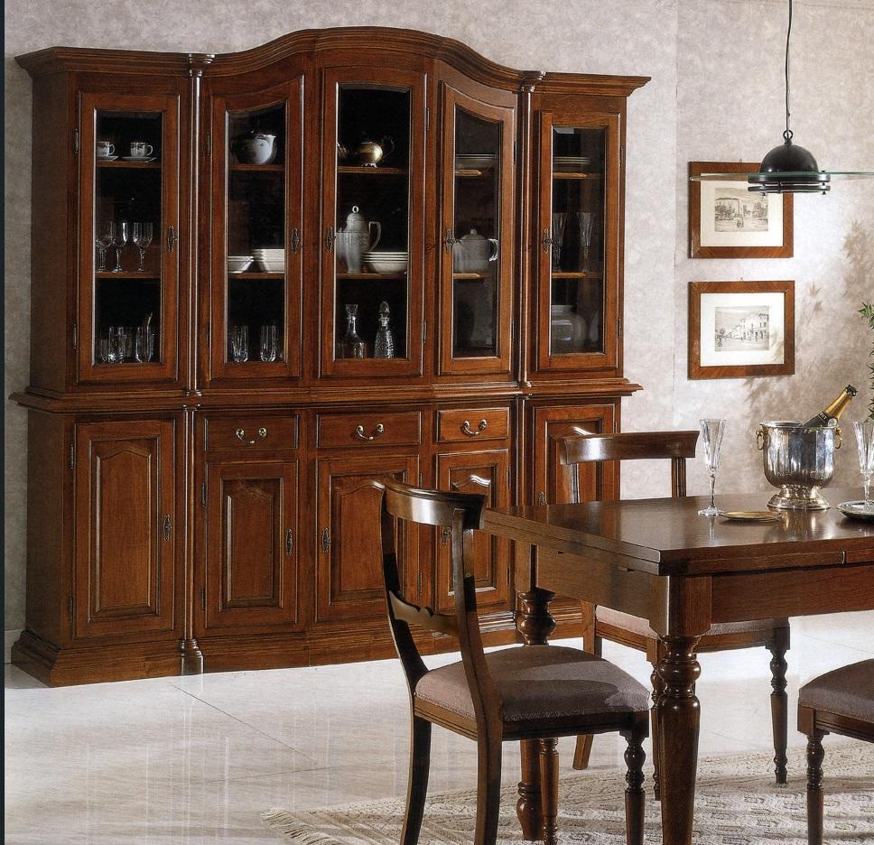 Möbel Klassische Regale Schränke Vitrinen Vitrine xxl Glas Schrank Anrichte Holz