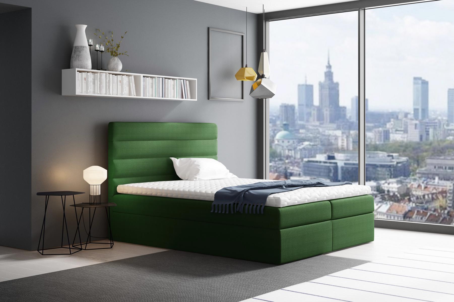 Bett mit Bettkasten Ehebett Betten Grün Polsterbett Boxspringbett Doppelbett Neu