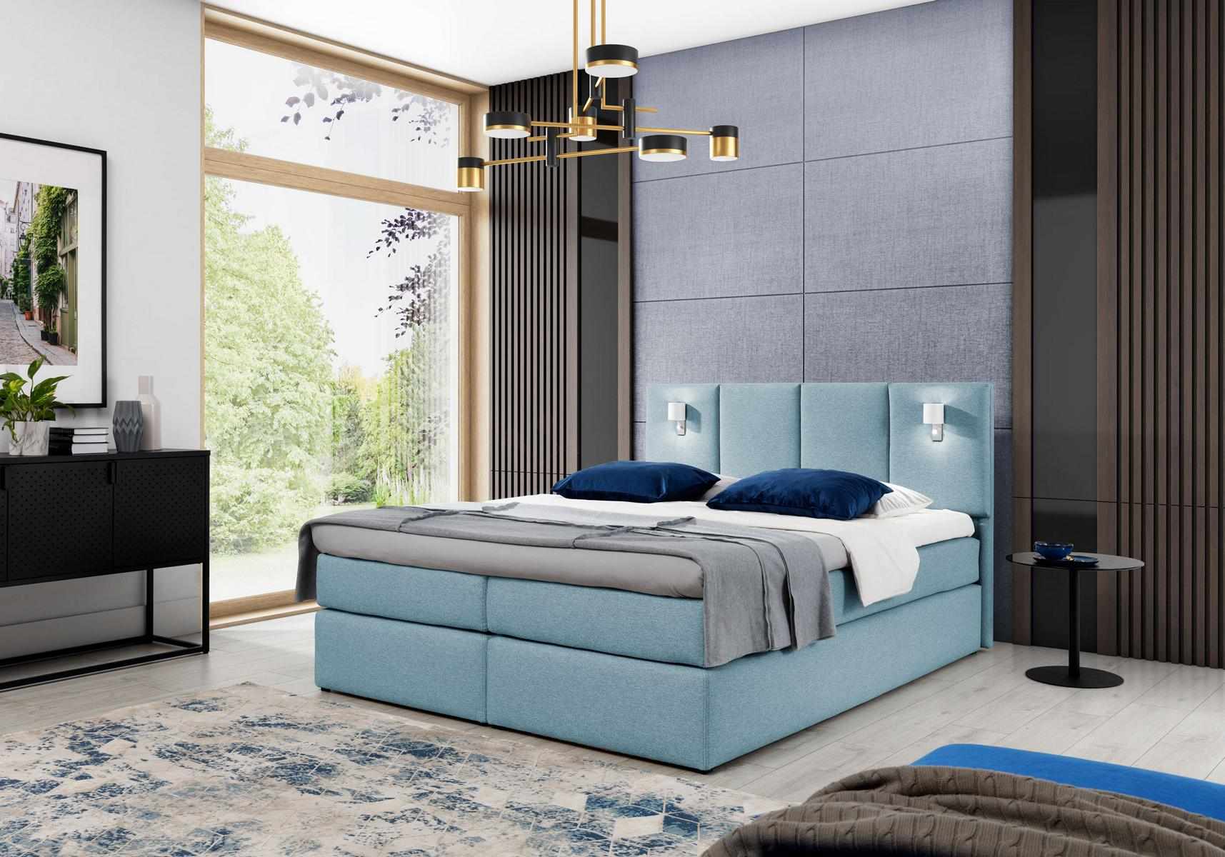 Bett Boxspringbett Schlafzimmer Polster Design Doppel Hotel Modern Stoff 200x200
