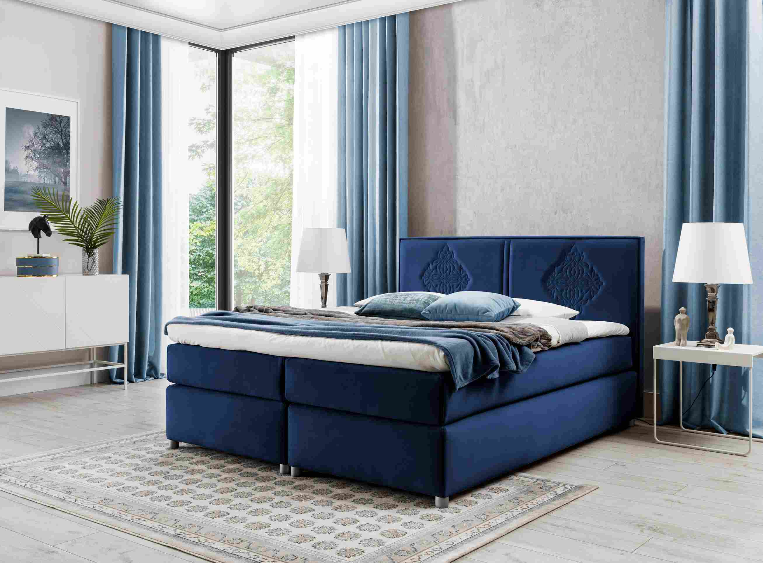 Boxspring Bett Schlafzimmer Betten Polster Design Doppel Hotel Luxus 200x200 Neu
