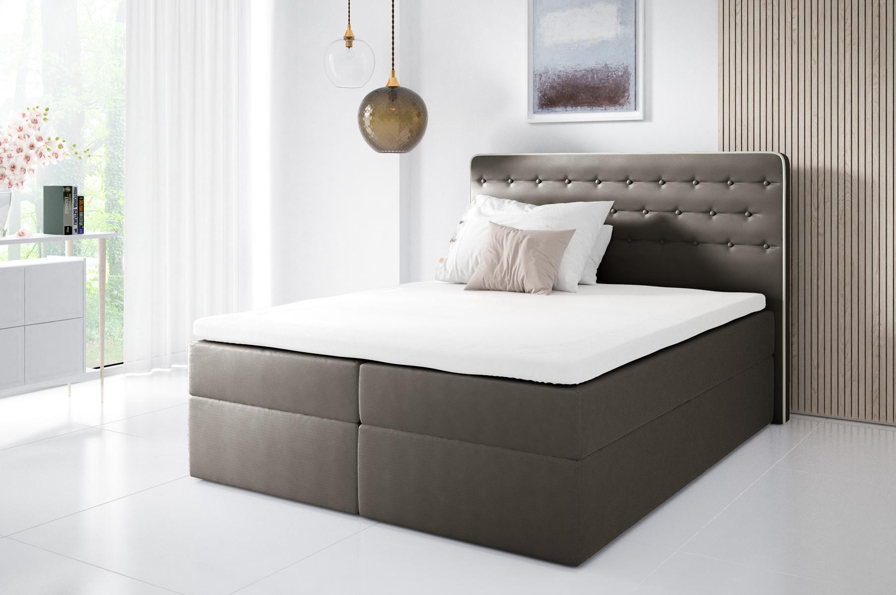 Bett mit Bettkasten Boxspringbett Zeitgenössisch Doppel Hotel 160cm Schlafzimmer