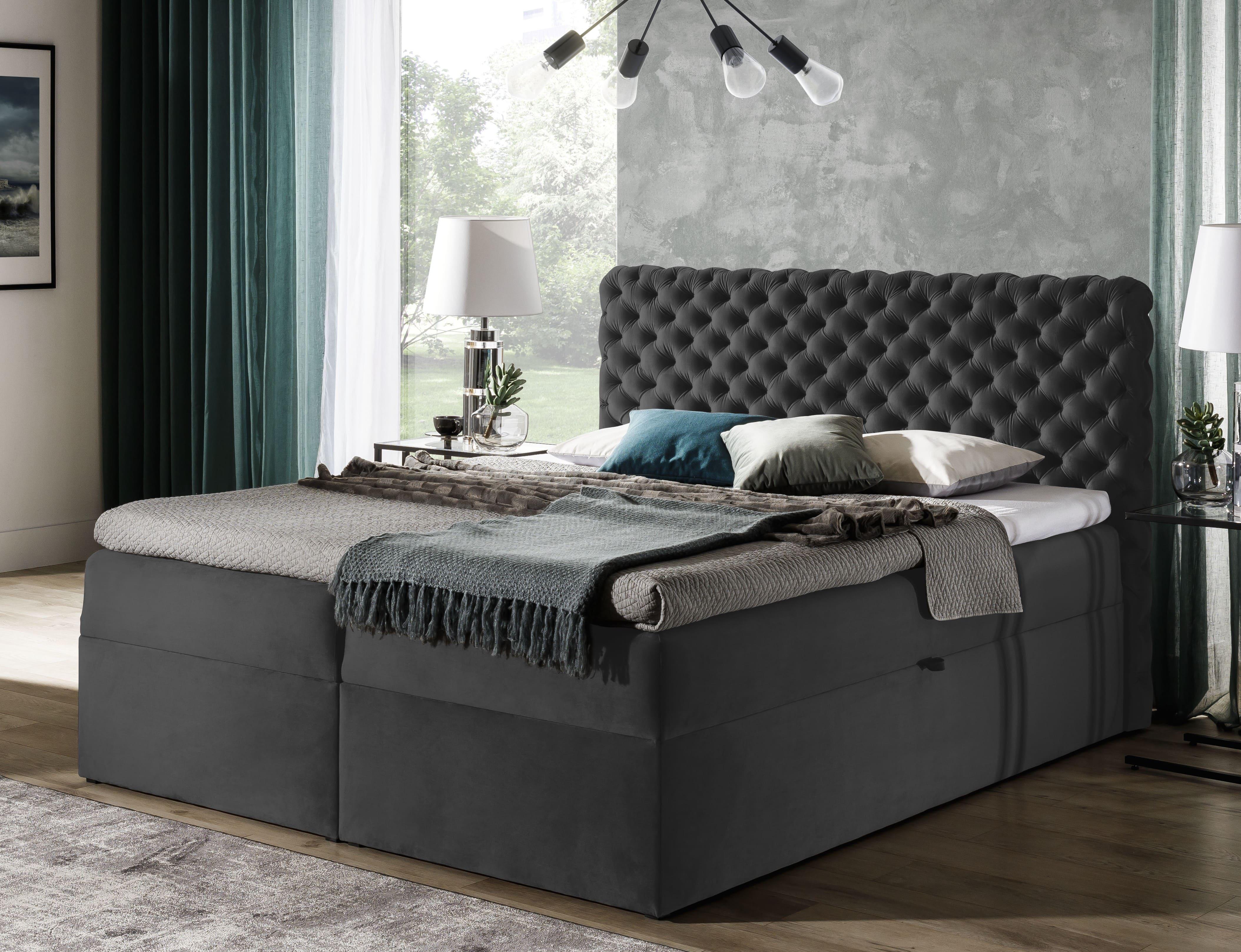 chesterfield box spring bett schlafzimmer möbel betten king size samt hotel neu
