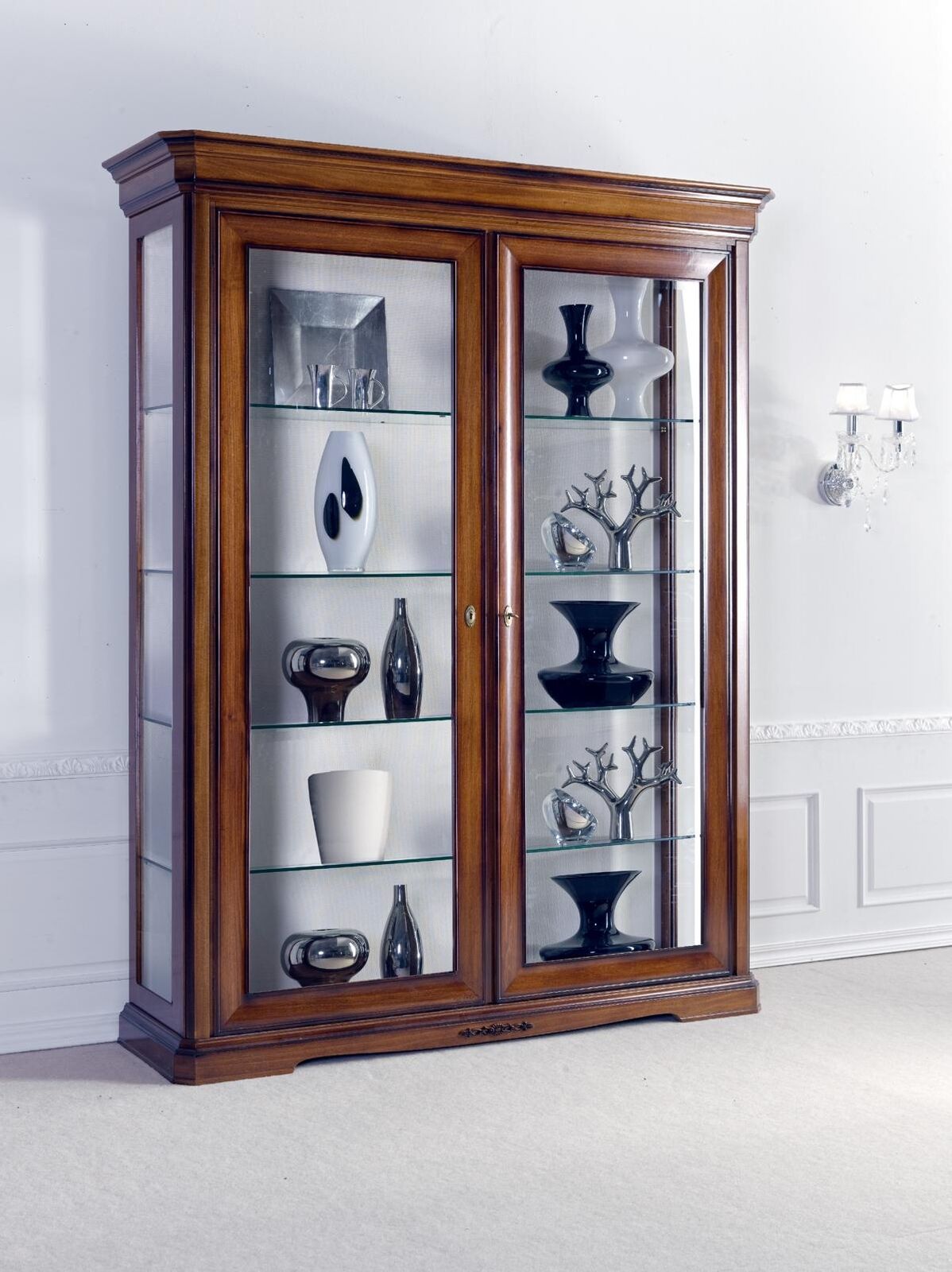 Wohnzimmer Vitrine Schrank Bücher Regal Klassische Anrichte Möbel Regale Holz