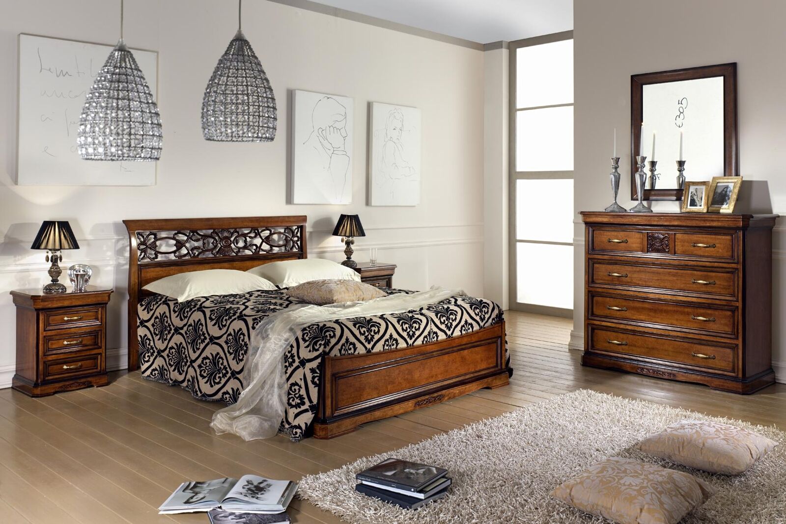 Schlafzimmer Bett Nachttisch Betten Hotel Doppel Set Luxus Design 3tlg.Möbel