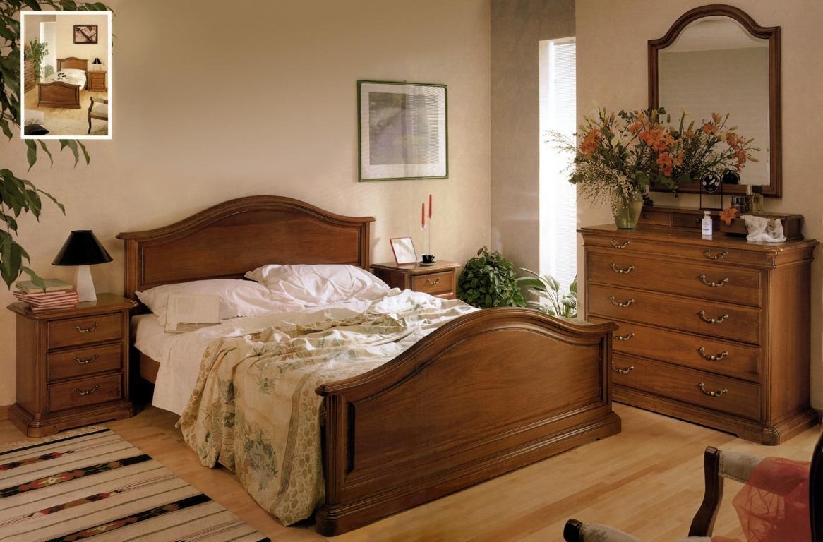 Bett Nachttisch Schrank Schrank Schlafzimmer Kommode Naturholz Set 5tlg.