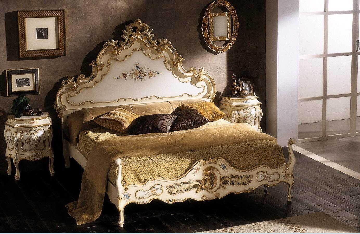 Schlafzimmer komplett Set weiß Bett, 2x Nachttische Schlafzimmer Möbel Holz