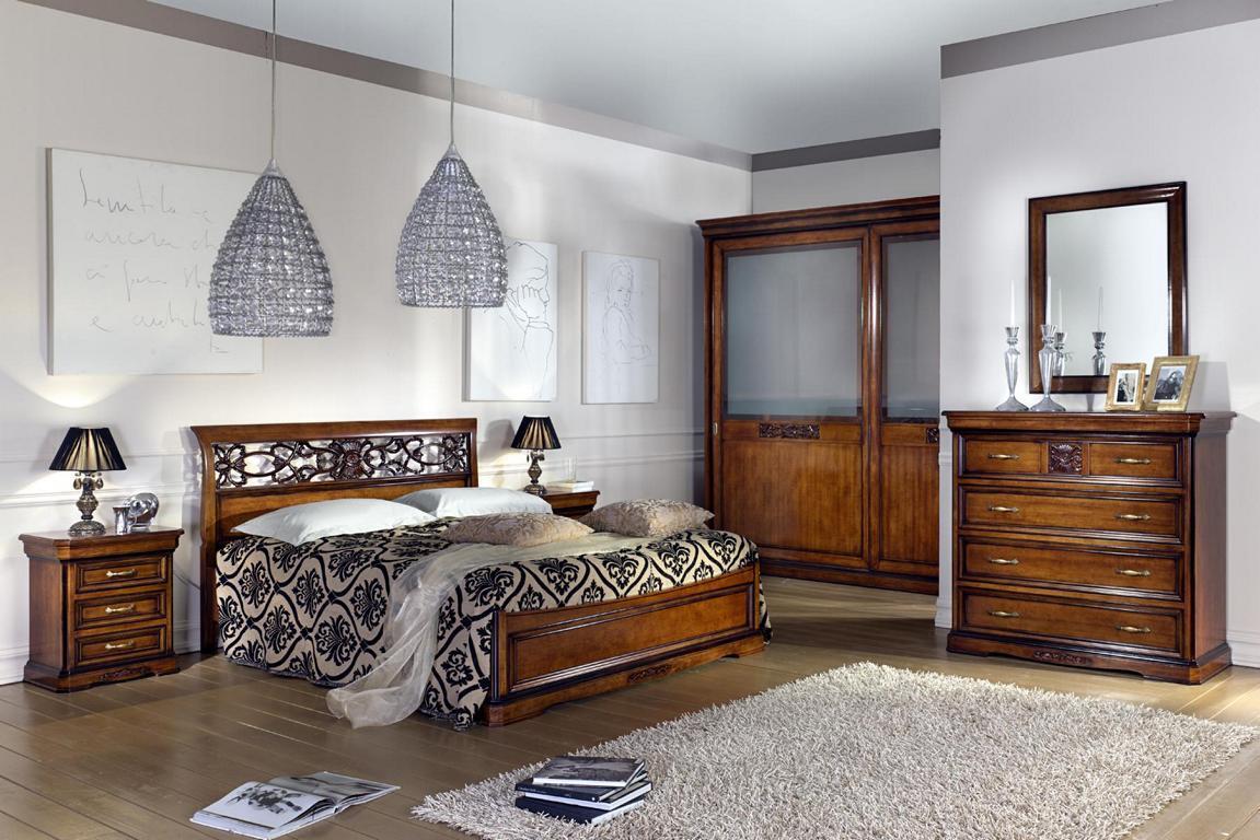 Schlafzimmer Holz Braun Bett Luxus Möbel Vaccari cav giovanni Massivholz