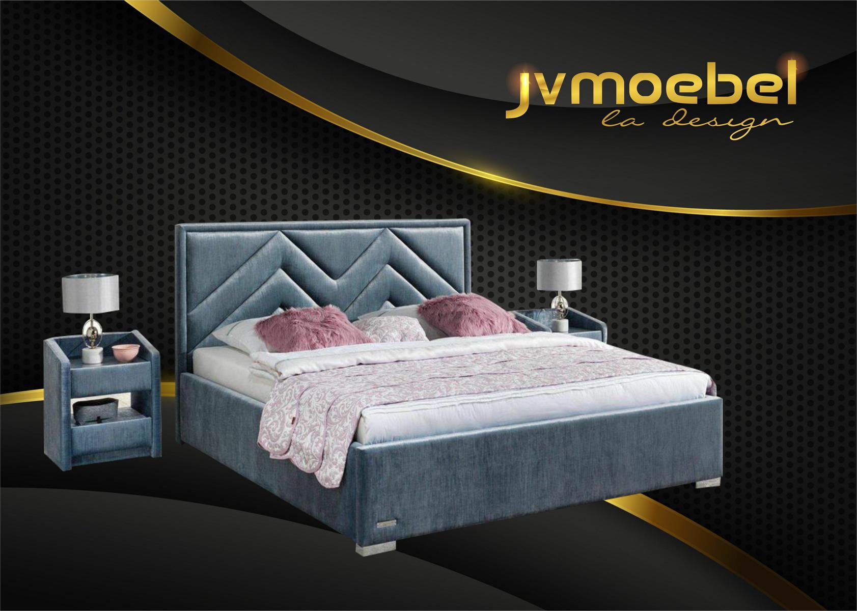 Bett Textil Schlafzimmer Design Möbel Modern Luxus Betten Bettgestell Stoff Neu