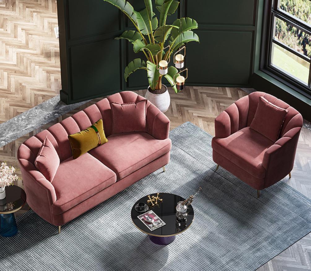 Sofagarnitur 3+1 Sitzer Sitz Design Couch Lounge Sofas Wohnlandschaft Samt Möbel