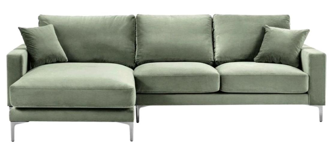 Salbeigrün Ecksofa Stoff Design Couchen Polster Sofa Sofas Neu Grün Wohnzimmer