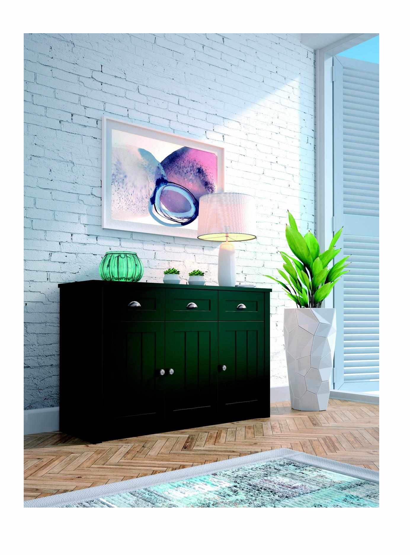 Landhaus Grün Kommoden aus Holz Sideboard Anrichte Hochschrank Kommode Anrichte