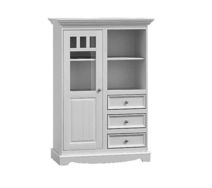 Anrichte Landhaus Stil Wohnzimmer Wand Regale Holz Regal Bücherschrank Schrank