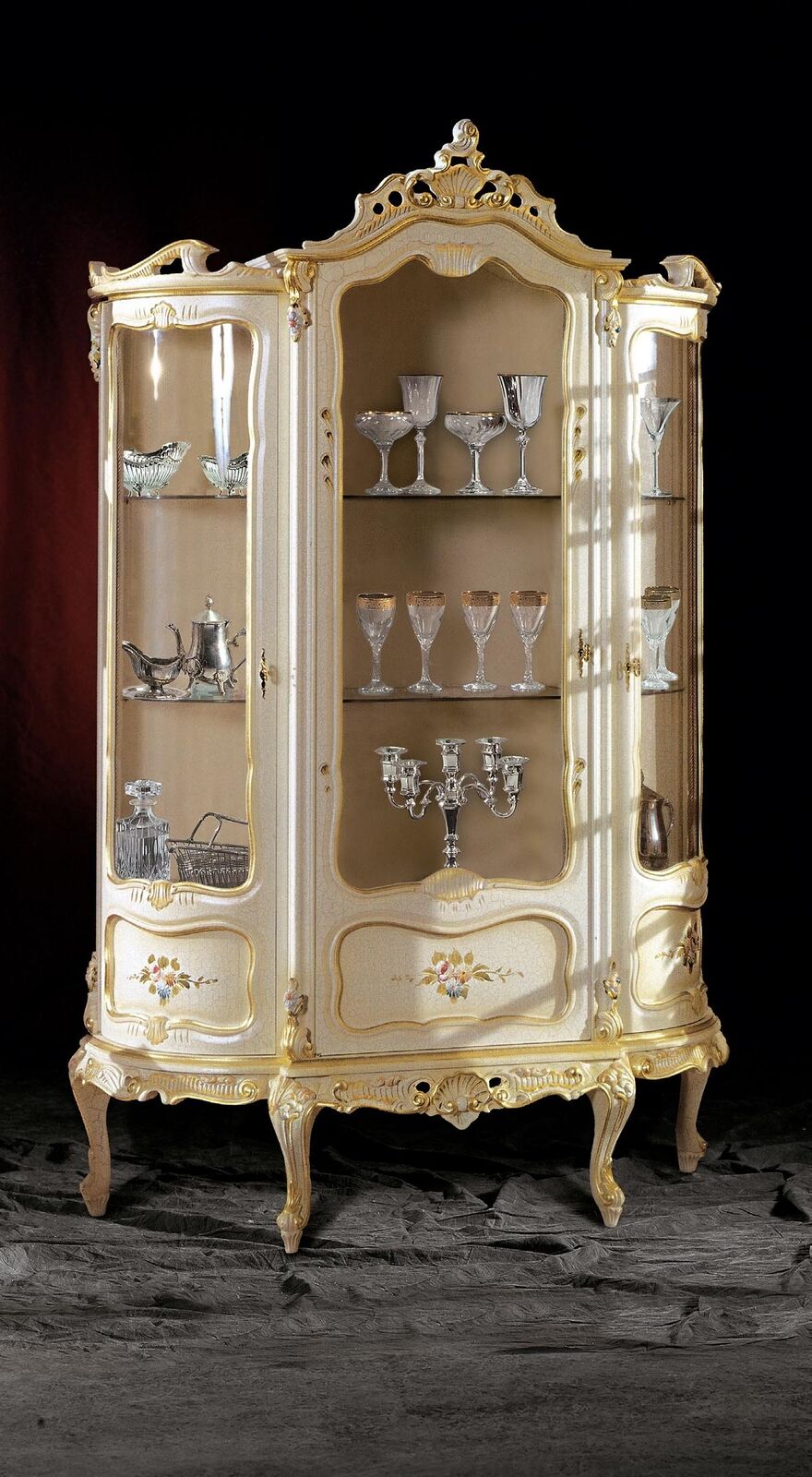 Wohnzimmer Schränke Design Schrank Möbel Glas Vitrine 3 Tür Schrank Vitrinen