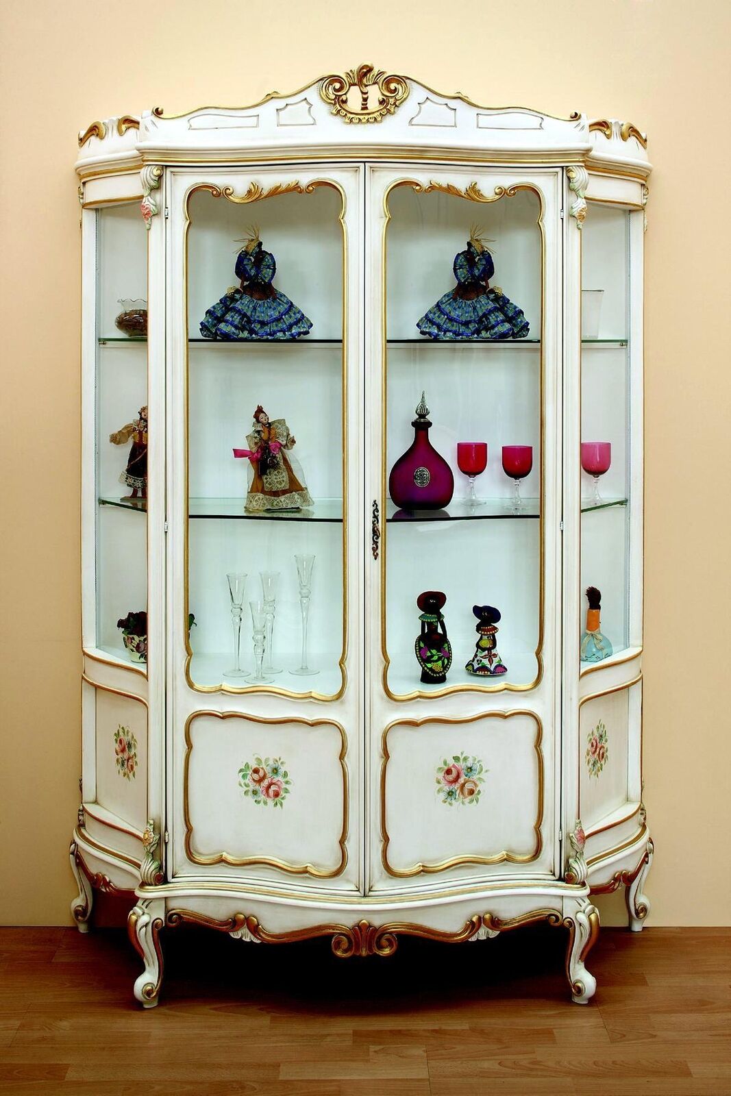 Glasschrank Vitrine Barock Möbel Italienische Einrichtung Vitrinen Glas Schränke