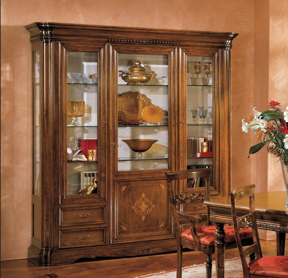 Vitrine 3 Tür Schrank Vitrinen Schränke Wohnzimmer Design Schrank Möbel Glas