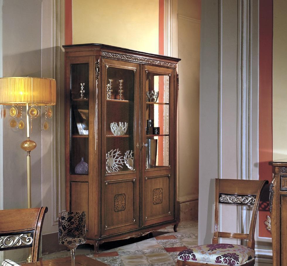 Vitrinen Glas Schrank Echtholz Wohnzimmer Vitrine Möbel Anrichte Massive Holz