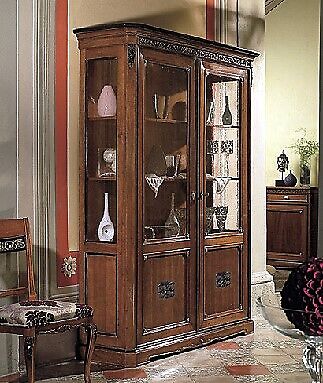 Vitrine Glas Design Schrank Holz Möbel Vitrine Kommoden Vitrinen Kommode
