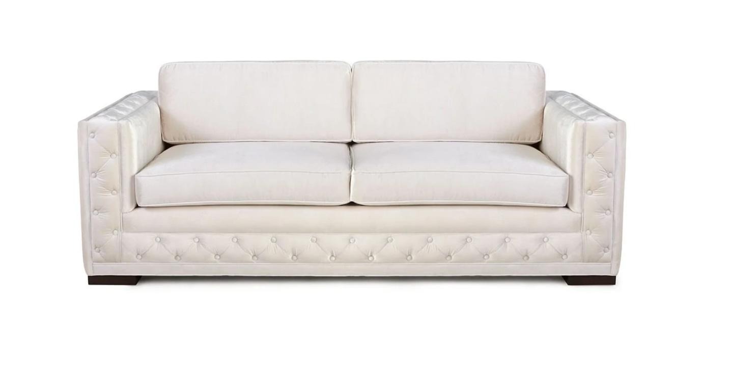 Weiß Chesterfield Modern Design Couchen Textil Sofa Neu Kreative Möbel 3 Sitzer