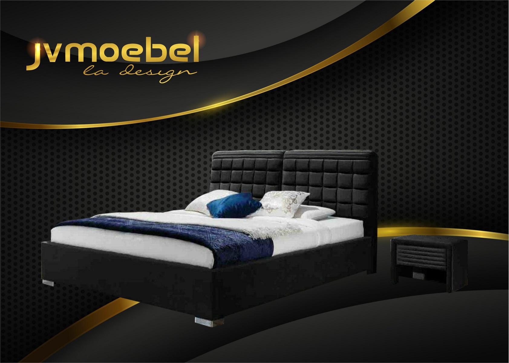 Bett Textil 2x Nachttisch 3 tlg. Schlafzimmer Set Möbel Modern Luxus Betten Samt
