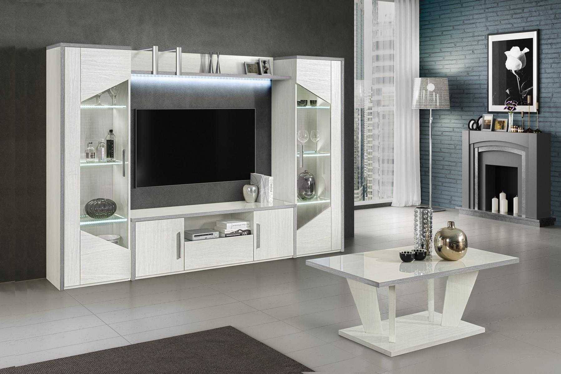 Wohnwand Set 5tlg. Wohnzimmer rtv Vitrine Regal Wandschrank Garnitur Gruppe Neu