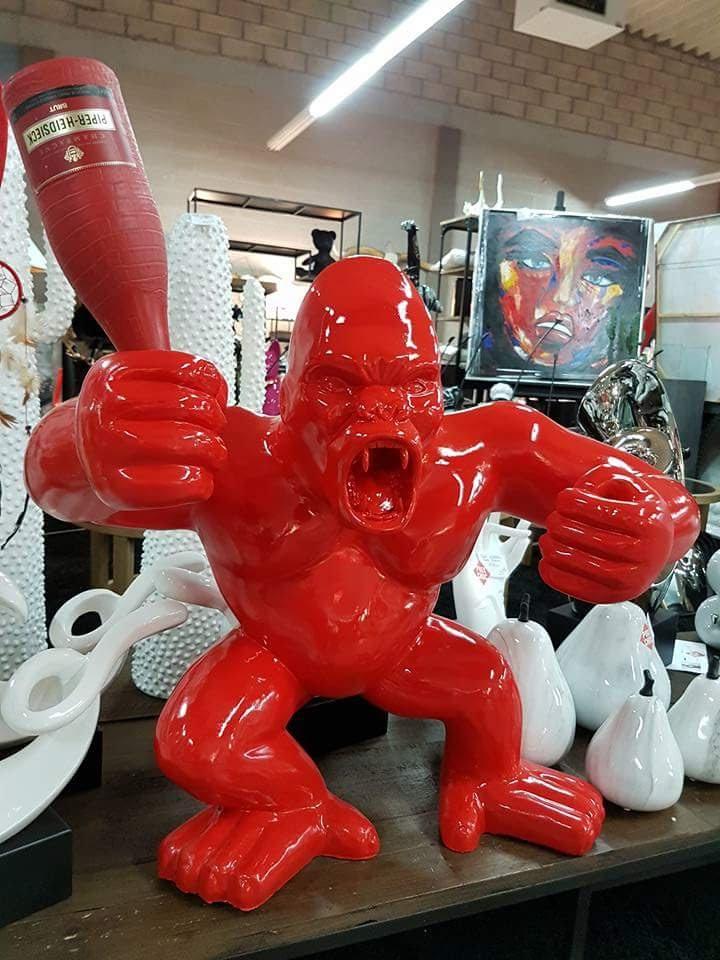 Skulptur Design Figur Statue Figuren Skulpturen Dekoration Deko Gorilla