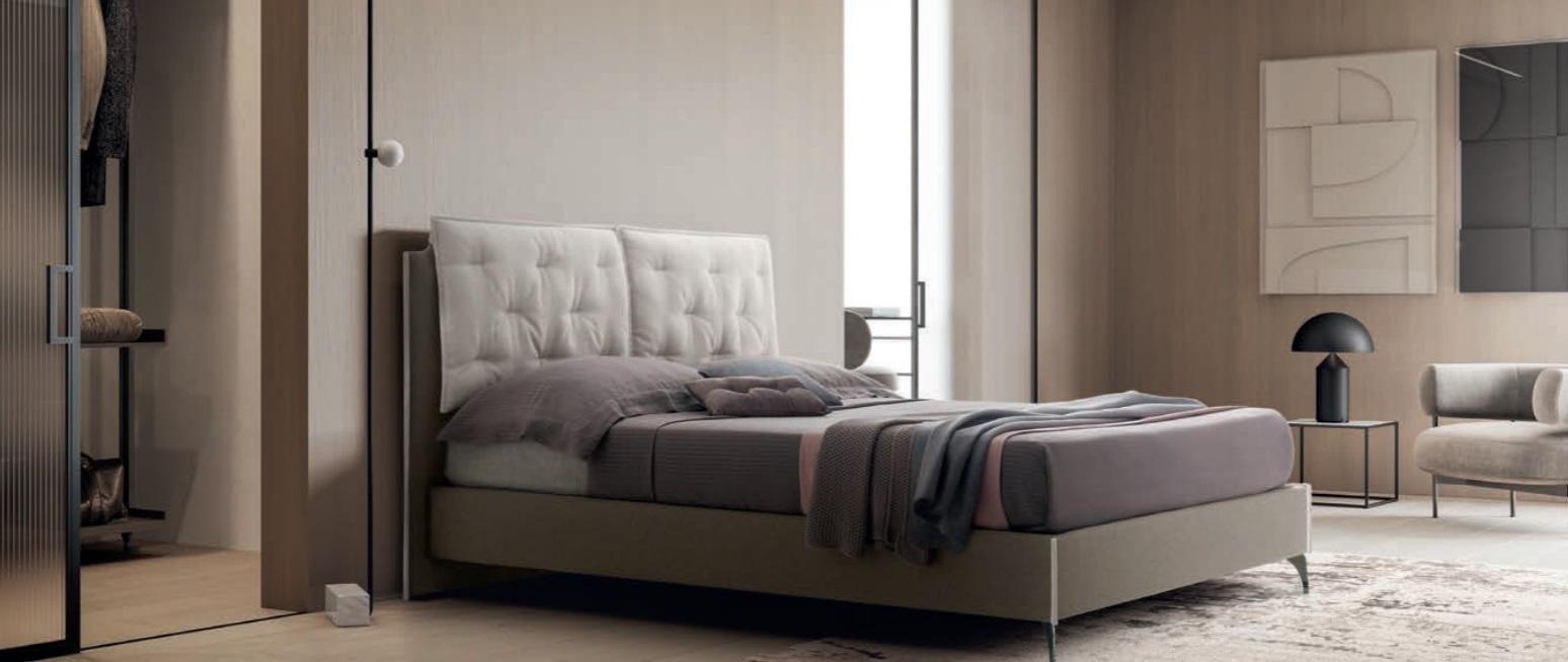 Designer Bett Schlafzimmer Betten Textil Hotel Luxus Stoff Polster Sitz Italien