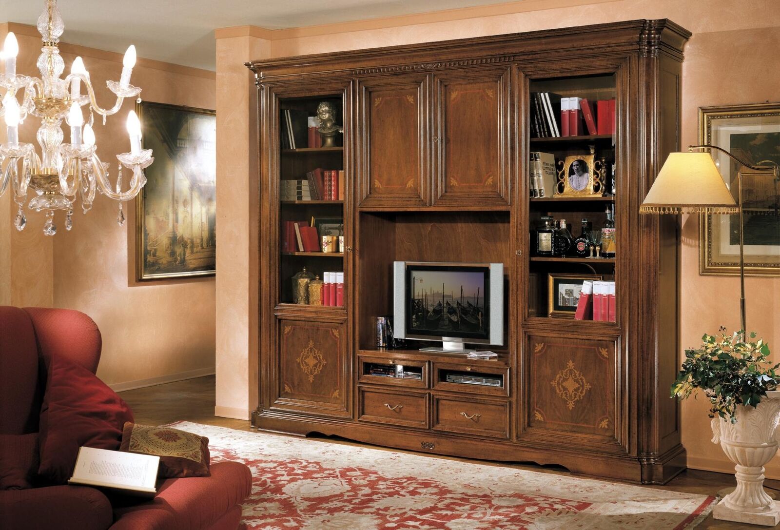 tv Schrank Wandschränke Regal Holz Wohnzimmer Möbel Wohnzimmer Wandregal