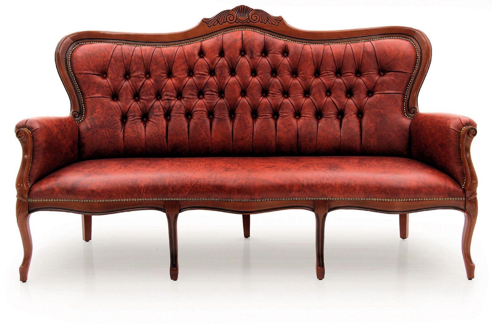 Sofa Dreisitzer Couch Polster Design Sitz Sofas Zimmer Möbel Leder 3er Klassisch