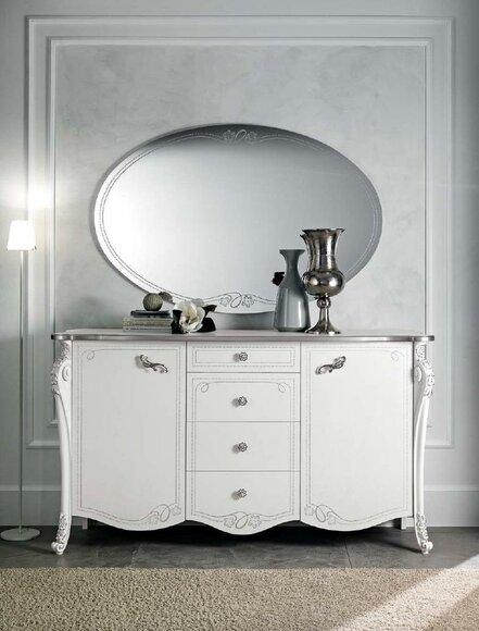 Spiegel Eleganter Art déco Style Wohnzimmer Oval Klassische Möbel Wandspiegel